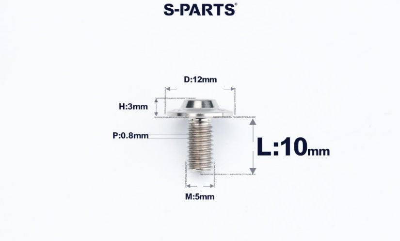 SPARTS A3 Series Titanium Bolt – Button Head M5 D12 – 650°C Forged – S-Grade TC4 Motorcycle Titanium Bolt Upgrade