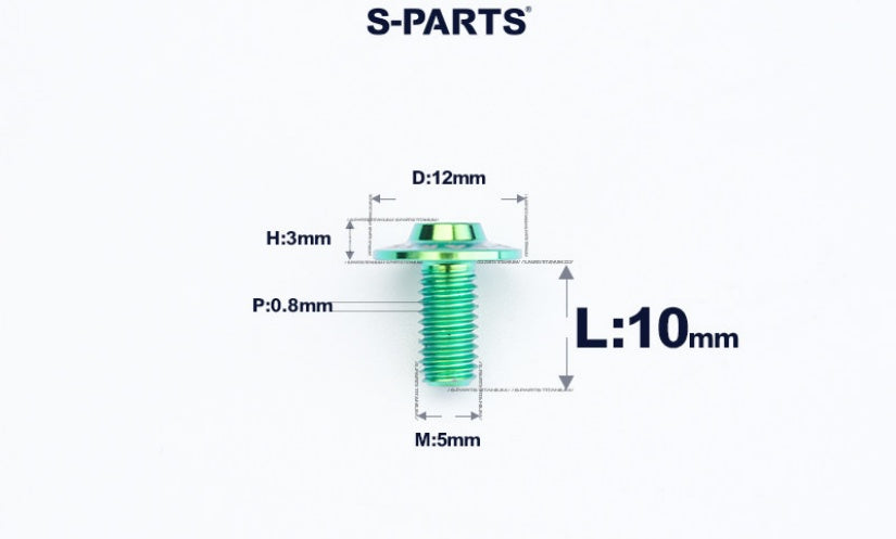 SPARTS A3 Series Titanium Bolt – Button Head M5 D12 – 650°C Forged – S-Grade TC4 Motorcycle Titanium Bolt Upgrade