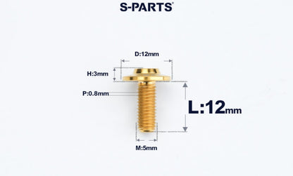 SPARTS A3 Series Titanium Bolt – Button Head M5 D12 – 650°C Forged – S-Grade TC4 Motorcycle Titanium Bolt Upgrade