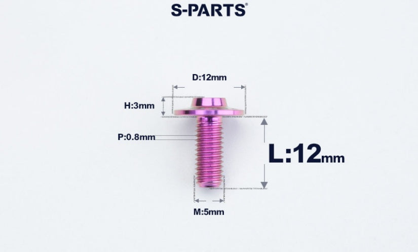 SPARTS A3 Series Titanium Bolt – Button Head M5 D12 – 650°C Forged – S-Grade TC4 Motorcycle Titanium Bolt Upgrade