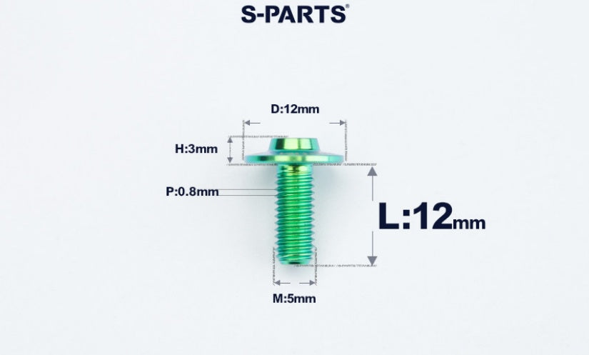 SPARTS A3 Series Titanium Bolt – Button Head M5 D12 – 650°C Forged – S-Grade TC4 Motorcycle Titanium Bolt Upgrade