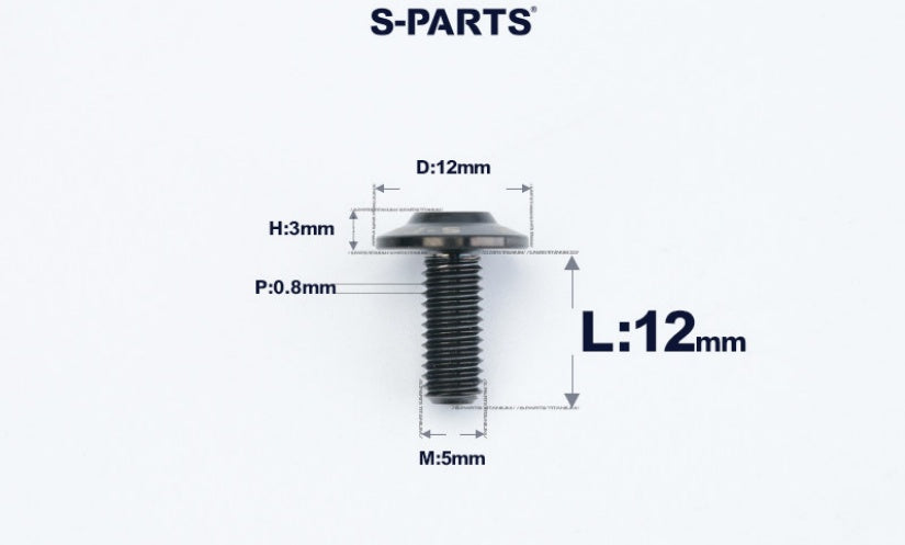 SPARTS A3 Series Titanium Bolt – Button Head M5 D12 – 650°C Forged – S-Grade TC4 Motorcycle Titanium Bolt Upgrade
