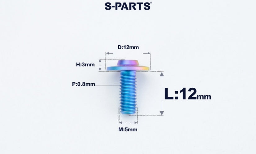 SPARTS A3 Series Titanium Bolt – Button Head M5 D12 – 650°C Forged – S-Grade TC4 Motorcycle Titanium Bolt Upgrade