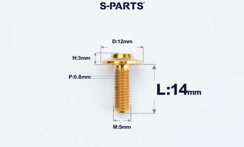SPARTS A3 Series Titanium Bolt – Button Head M5 D12 – 650°C Forged – S-Grade TC4 Motorcycle Titanium Bolt Upgrade