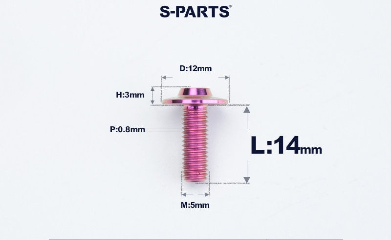 SPARTS A3 Series Titanium Bolt – Button Head M5 D12 – 650°C Forged – S-Grade TC4 Motorcycle Titanium Bolt Upgrade