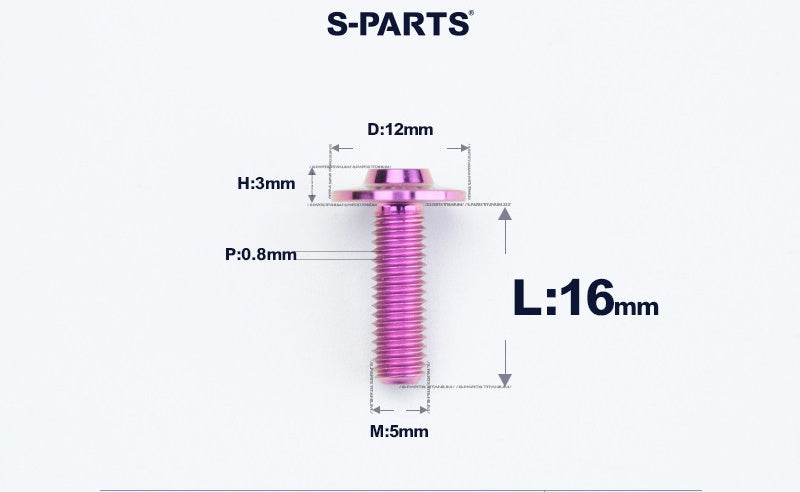 SPARTS A3 Series Titanium Bolt – Button Head M5 D12 – 650°C Forged – S-Grade TC4 Motorcycle Titanium Bolt Upgrade