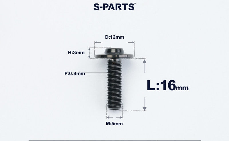 SPARTS A3 Series Titanium Bolt – Button Head M5 D12 – 650°C Forged – S-Grade TC4 Motorcycle Titanium Bolt Upgrade