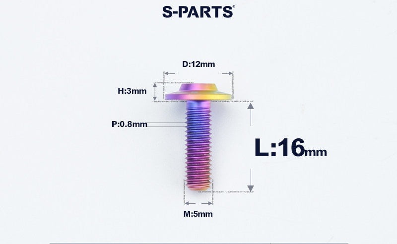 SPARTS A3 Series Titanium Bolt – Button Head M5 D12 – 650°C Forged – S-Grade TC4 Motorcycle Titanium Bolt Upgrade