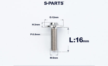 SPARTS A3 Series Titanium Bolt – Button Head M5 D12 – 650°C Forged – S-Grade TC4 Motorcycle Titanium Bolt Upgrade