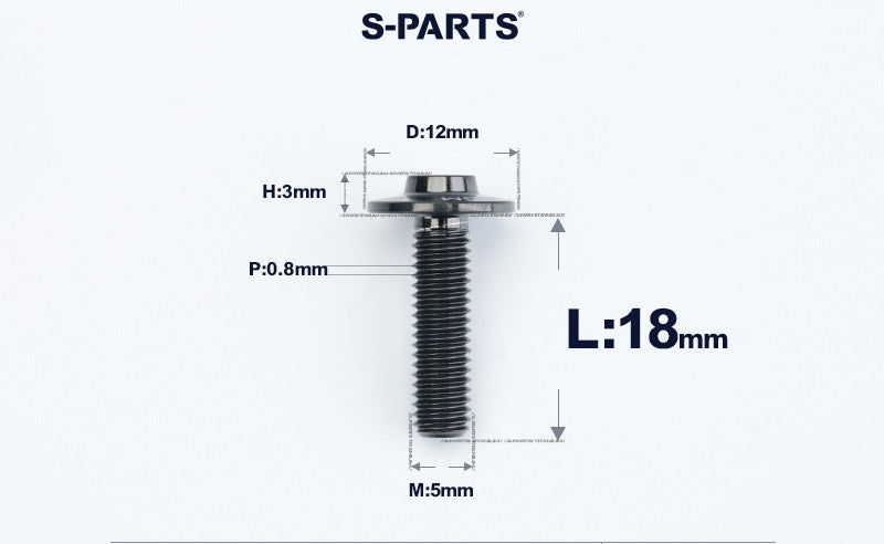SPARTS A3 Series Titanium Bolt – Button Head M5 D12 – 650°C Forged – S-Grade TC4 Motorcycle Titanium Bolt Upgrade