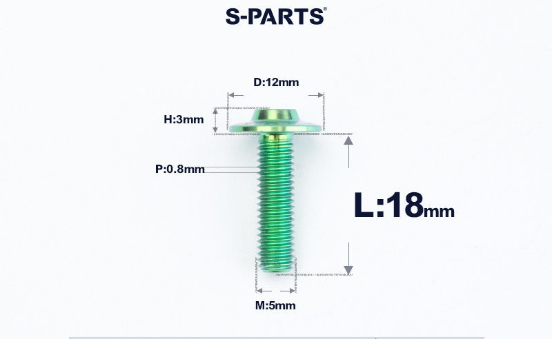 SPARTS A3 Series Titanium Bolt – Button Head M5 D12 – 650°C Forged – S-Grade TC4 Motorcycle Titanium Bolt Upgrade