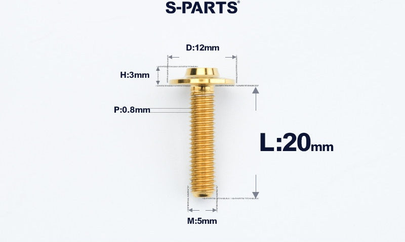 SPARTS A3 Series Titanium Bolt – Button Head M5 D12 – 650°C Forged – S-Grade TC4 Motorcycle Titanium Bolt Upgrade