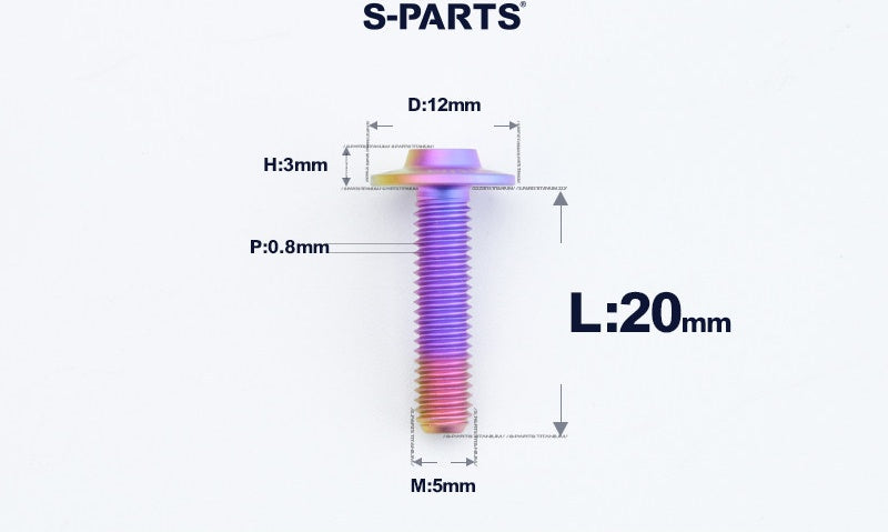 SPARTS A3 Series Titanium Bolt – Button Head M5 D12 – 650°C Forged – S-Grade TC4 Motorcycle Titanium Bolt Upgrade
