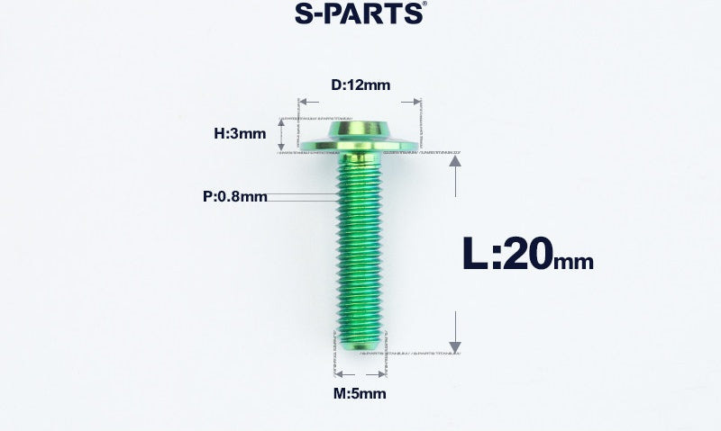 SPARTS A3 Series Titanium Bolt – Button Head M5 D12 – 650°C Forged – S-Grade TC4 Motorcycle Titanium Bolt Upgrade