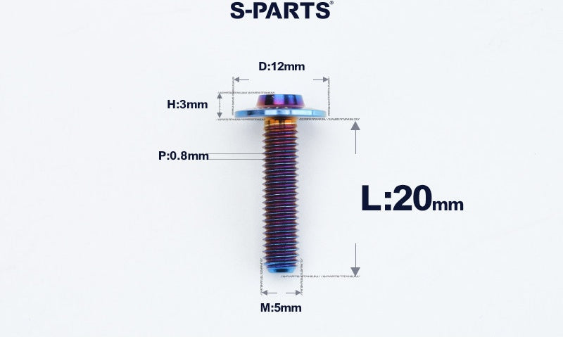SPARTS A3 Series Titanium Bolt – Button Head M5 D12 – 650°C Forged – S-Grade TC4 Motorcycle Titanium Bolt Upgrade