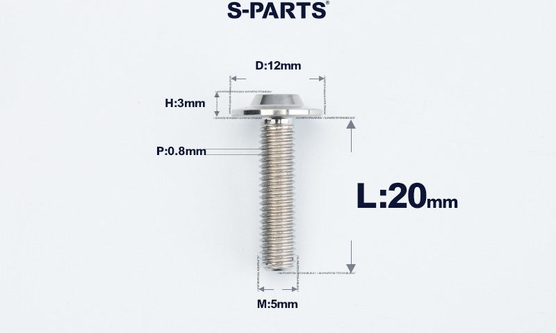 SPARTS A3 Series Titanium Bolt – Button Head M5 D12 – 650°C Forged – S-Grade TC4 Motorcycle Titanium Bolt Upgrade