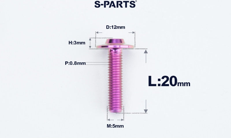 SPARTS A3 Series Titanium Bolt – Button Head M5 D12 – 650°C Forged – S-Grade TC4 Motorcycle Titanium Bolt Upgrade