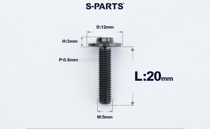 SPARTS A3 Series Titanium Bolt – Button Head M5 D12 – 650°C Forged – S-Grade TC4 Motorcycle Titanium Bolt Upgrade