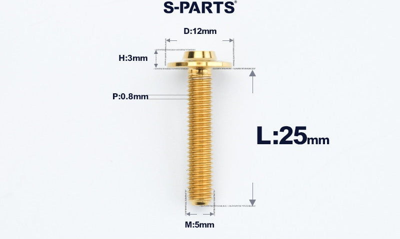 SPARTS A3 Series Titanium Bolt – Button Head M5 D12 – 650°C Forged – S-Grade TC4 Motorcycle Titanium Bolt Upgrade