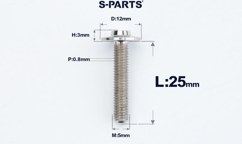 SPARTS A3 Series Titanium Bolt – Button Head M5 D12 – 650°C Forged – S-Grade TC4 Motorcycle Titanium Bolt Upgrade