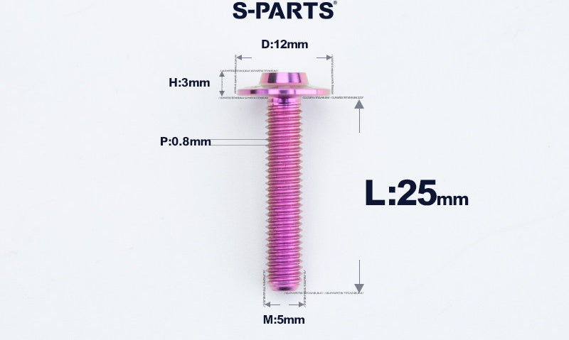 SPARTS A3 Series Titanium Bolt – Button Head M5 D12 – 650°C Forged – S-Grade TC4 Motorcycle Titanium Bolt Upgrade