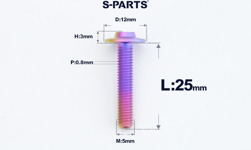 SPARTS A3 Series Titanium Bolt – Button Head M5 D12 – 650°C Forged – S-Grade TC4 Motorcycle Titanium Bolt Upgrade