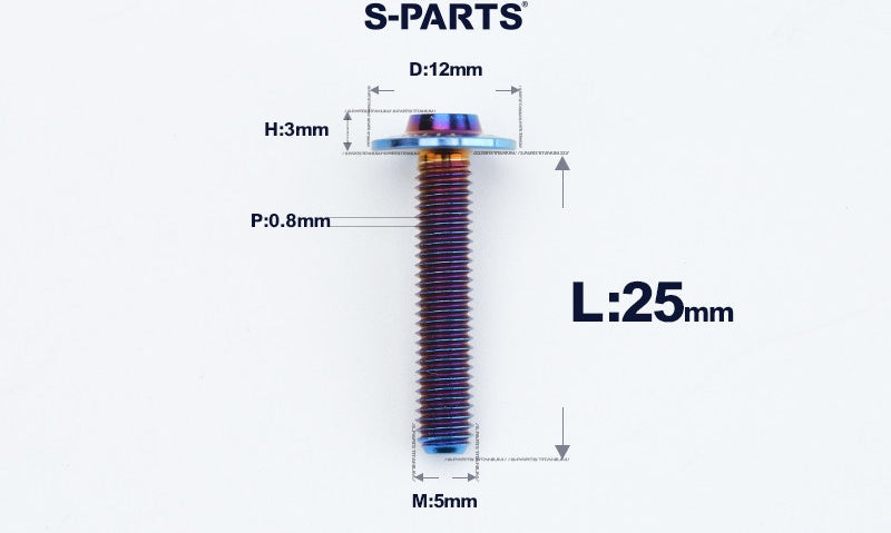 SPARTS A3 Series Titanium Bolt – Button Head M5 D12 – 650°C Forged – S-Grade TC4 Motorcycle Titanium Bolt Upgrade