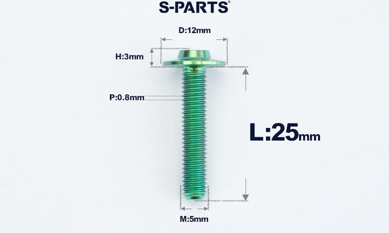SPARTS A3 Series Titanium Bolt – Button Head M5 D12 – 650°C Forged – S-Grade TC4 Motorcycle Titanium Bolt Upgrade