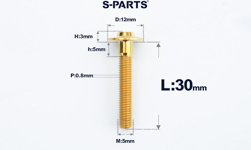 SPARTS A3 Series Titanium Bolt – Button Head M5 D12 – 650°C Forged – S-Grade TC4 Motorcycle Titanium Bolt Upgrade
