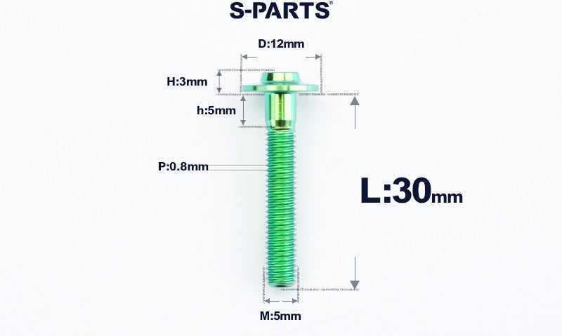 SPARTS A3 Series Titanium Bolt – Button Head M5 D12 – 650°C Forged – S-Grade TC4 Motorcycle Titanium Bolt Upgrade