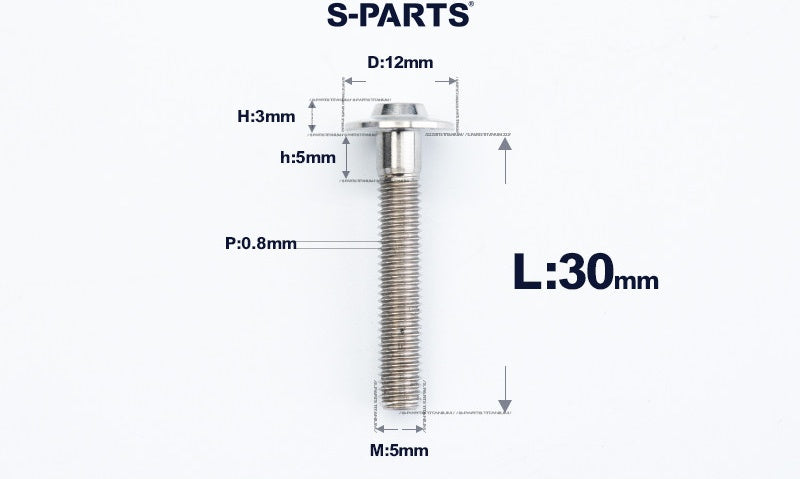 SPARTS A3 Series Titanium Bolt – Button Head M5 D12 – 650°C Forged – S-Grade TC4 Motorcycle Titanium Bolt Upgrade