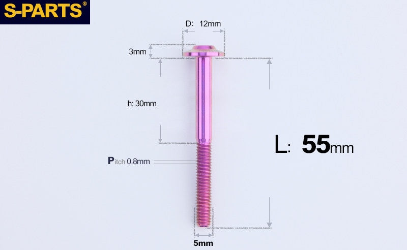 SPARTS A3 Series Titanium Bolt – Button Head M5 D12 – 650°C Forged – S-Grade TC4 Motorcycle Titanium Bolt Upgrade