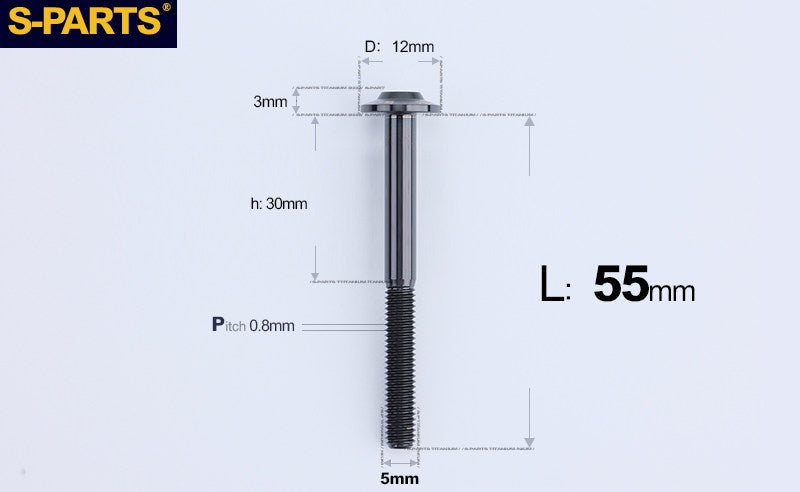 SPARTS A3 Series Titanium Bolt – Button Head M5 D12 – 650°C Forged – S-Grade TC4 Motorcycle Titanium Bolt Upgrade