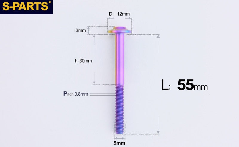 SPARTS A3 Series Titanium Bolt – Button Head M5 D12 – 650°C Forged – S-Grade TC4 Motorcycle Titanium Bolt Upgrade