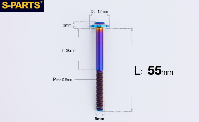 SPARTS A3 Series Titanium Bolt – Button Head M5 D12 – 650°C Forged – S-Grade TC4 Motorcycle Titanium Bolt Upgrade