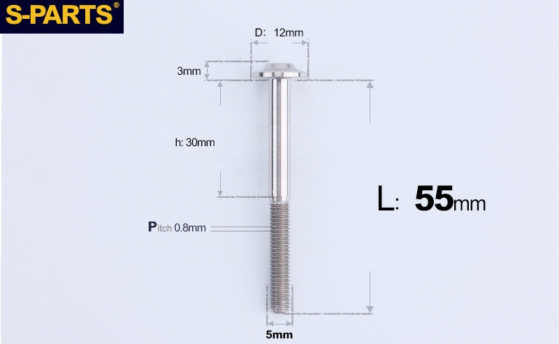 SPARTS A3 Series Titanium Bolt – Button Head M5 D12 – 650°C Forged – S-Grade TC4 Motorcycle Titanium Bolt Upgrade