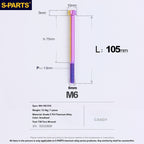 S-PARTS STAN M6 A3 Series TC4 Titanium Bolts – Standard Head Fasteners for Motorcycle & E-Motorcycle Upgrades