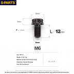 S-PARTS STAN M6 A3 Series TC4 Titanium Bolts – Standard Head Fasteners for Motorcycle & E-Motorcycle Upgrades