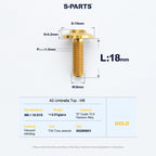 SPARTS A3 Series M6 Titanium Button Head Bolt D15 Grade TC4 | Motorcycle & E-Bike Upgrade Screw