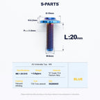 SPARTS A3 Series M6 Titanium Button Head Bolt D15 Grade TC4 | Motorcycle & E-Bike Upgrade Screw