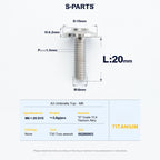 SPARTS A3 Series M6 Titanium Button Head Bolt D15 Grade TC4 | Motorcycle & E-Bike Upgrade Screw