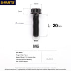 S-PARTS STAN M6 A3 Series TC4 Titanium Bolts – Standard Head Fasteners for Motorcycle & E-Motorcycle Upgrades