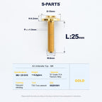 SPARTS A3 Series M6 Titanium Button Head Bolt D15 Grade TC4 | Motorcycle & E-Bike Upgrade Screw