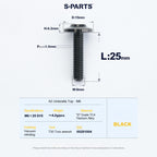 SPARTS A3 Series M6 Titanium Button Head Bolt D15 Grade TC4 | Motorcycle & E-Bike Upgrade Screw