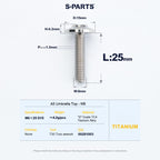 SPARTS A3 Series M6 Titanium Button Head Bolt D15 Grade TC4 | Motorcycle & E-Bike Upgrade Screw