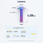 SPARTS A3 Series M6 Titanium Button Head Bolt D15 Grade TC4 | Motorcycle & E-Bike Upgrade Screw