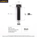 S-PARTS STAN M6 A3 Series TC4 Titanium Bolts – Standard Head Fasteners for Motorcycle & E-Motorcycle Upgrades
