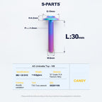 SPARTS A3 Series M6 Titanium Button Head Bolt D15 Grade TC4 | Motorcycle & E-Bike Upgrade Screw