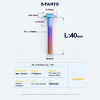 SPARTS A3 Series M6 Titanium Button Head Bolt D15 Grade TC4 | Motorcycle & E-Bike Upgrade Screw