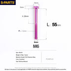 S-PARTS STAN M6 A3 Series TC4 Titanium Bolts – Standard Head Fasteners for Motorcycle & E-Motorcycle Upgrades